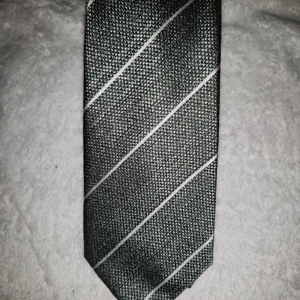 Elegant Gray Striped Tie